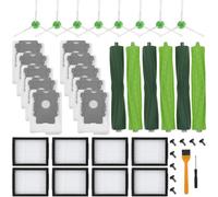 29 Pack Replacement Parts for iRobot Roomba E/i/j Series, E5 E6 E7 i2 i3 i3+i4 i4+ i6 i6+ i7 i7+ i8 i8+/Plus, 3 sets of multi-surface rubber roller brush 8 filters 8 side brushes 10 vacuum bags