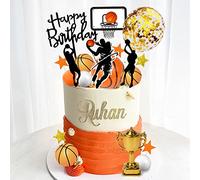 29 PCS Basketball Cake Toppers with Star Golden Balls for Boys Men Birthday Party Sport Party Supplies