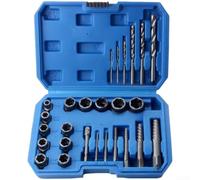 29 Piece Screw Extractor Set High Carbon Steel Broken Bolt Remover for Stripped Fasteners Drill Bit Kit Blue Case(A)