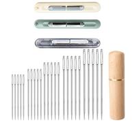 29 Piece Set Needle Threaders, Hand Sewing and Embroidery Accessories, 3 Automatic Threaders with 25 Sharp Needles, Portable Sewing Kit for Cross-Stitch and DIY Projects, 11 * 8 cm Storage Case