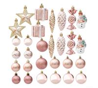 29 Piece Set Of Christmas Tree Ornaments Made From Plastic For Festive Decoration In Party And Retail Settings With Easy Hanging And Construction