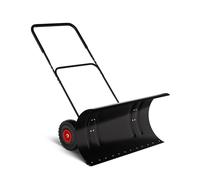29” Snow Shovel for Driveway,Heavy Duty Wheeled Rolling Shovels 5 Position Angled Blade, Ergonomic Handle & Rubber Wheels for Efficient Snow Removal, Snow Plow for Doorway,Driveway and Sidewalks