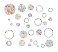 29 tablets Colorful Round Window Sticker Set, Includes Solid and Open Circles, Window Decals for Bird Strike Prevention, Round Anti-Collision Window Clings for Glass Safety