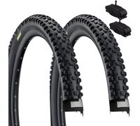 29 x 2.25 57-622 Puncture Proof Tires Black 2 + America Presta Tubes MTB