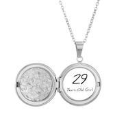 29 years old Girl Age Art Deco Fashion Locket Necklace Hold Picture Jewelry Birthday Gift