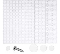 290 Pcs Screw Covers White Self-Adhesive - 12mm, 15mm, 21mm - Dustproof & Waterproof Screw Hole Covers for Furniture Screws & Cabinets,Desk,Wall,Furniture Stickers.