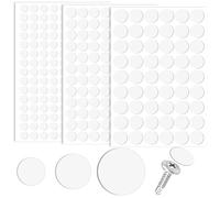290 pieces White Furniture Stickers, Self-Adhesive Screw Hole Stickers, Screw Sealing Sticker Cover the Ugly Hole Sticker for Wood Furniture & Cabinet Shelves（12mm/15mm/21mm ）