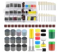 290pcs 25mm Wet and Dry Sanding Discs and Drum Sander Set - 60-10000 Grit Sanding Discs & Sanding Pads Sanding Bits Accessories for Dremel Rotary Tools Sandpaper for Resin Wood Metal Mirror Jewelry