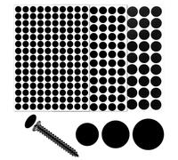 290PCS Black Screw Caps,Self Adhesive Black Screw Covers,12mm 15mm 21mmBlack Screw Cover Stickers,ScrewCaps Stickers for Furniture and Wall