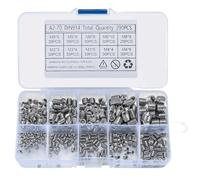 290Pcs Cone Point Grub Screws Mixed Assorted Stainless Steel Metric Threads Socket Screws M3 M4 M5 M6 M8