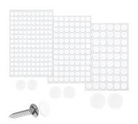 290PCS Non-faded Hole Cover Pvc Dustproof Sticky Screw,12mm 15mm 21mm Dustproof and Waterproof Hole Covers,Caps for Holes,Self Adhesive Caps White,Screw Hol Covers for Furniture Wood Screws Wall