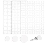290PCS Screw Covers Self Adhesive Screw Cover Stickers, 12mm 15mm 21mm Non-Faded White Hole Cover PVC Dustproof Sticky Covers Caps Decals for Furniture Wood Screws Wall Cabinet Desk Wall (White)