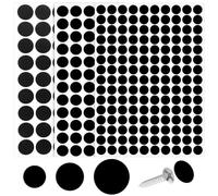 290PCS Screw Covers Self Adhesive Screws Cover Stickers, 12mm 15mm 21mm Non-faded White Hole Cover Pvc Dustproof Sticky Screw Covers Caps Decals for Furniture Wood Screws Wall Cabinet Desk Wall(Black)