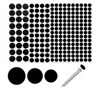 290PCS Self Adhesive Black Screw Caps,Screw Covers Sticker,12mm 15mm 21mm Sticky Screw Caps Black for Furniture Wood Screws Wall Cabinet Desk Wall