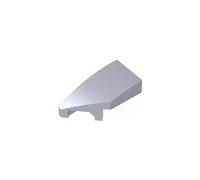 29120 Ornaments Slope Curved 2x1 with Stud Notch Left, Flat Silver, 50 PCS | Compatible with LEGO Building Blocks. MOC components for major building brands. consistent color matching. GDS-1493.