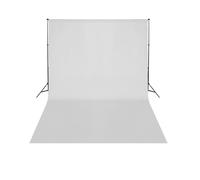 vidaXL Telescopic Background Support System + White Backdrop 3 X 5 M, White