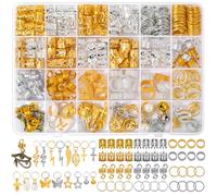 294 Pieces Jewellery Hair Spiral Clips, Dreadlock Hair Accessory Set, Accessories for Hair Braids, A Variety of Fashion Styles, for Decorating Women and Men's Hair