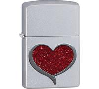 Zippo GLITTER HEART Windproof Lighter - Satin chrome™, standard