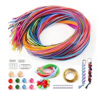 295 Piece Scooby DOO Ribbons Set, Scoubidou Ribbons, Latch Bands with Keychain, Hooks, Wooden Beads, Pom Poms, Craft Wire and Pipe Cleaners for Crafts Bracelets, Necklaces, Keyrings and DIY