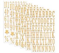 296Pcs 3D Gold Letter Stickers 6Sheets Puffy Letter and Number Stickers
