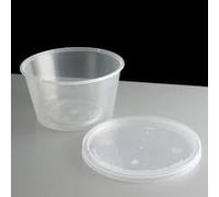 297 150 x 16oz PLASTIC ROUND CONTAINERS TUBS POTS & LIDS CLEAR MICROWAVE SAFE FOOD TAKEAWAY