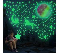 297 PSC Glow in Dark Realistic Unicorn Wall Decals Luminous Moon and Star Stickers .Ceiling Decals Stickers Perfect for Girls, Boys Room Decorations or Home Party Kids Gift.…
