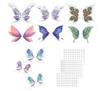297PCS Face Gems Stick on Face Jewels Stick on Fairy Face Gems Stick on Earrings Hair Gems Accessories for Women Hair Jewels Butterfly Tattoos Face Stickers Festival Rhinestones for Hair Eye Makeup