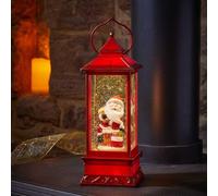 29cm Battery Operated Light up SnowSwirl Santa Chimney Christmas Lantern Decoration