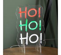 29cm Light up Hanging or Freestanding Christmas Ho Ho Ho Neon Sign