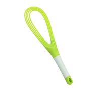 29CM Twist Whisk, Plastic Kitchen Flat Balloon Whisk Thick Wire Egg Frother Beater for Cooking Blending Whisking Stirring, Green
