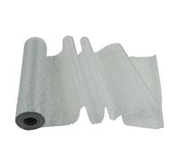 29cm x 25m Organza Roll Snow Sheer Fabric - Glitter Roll for Christmas Chair Bows, Table Runners, Dress Accents, Crafting Supplies for Ribbons, Party Favours, Flocked Design - White