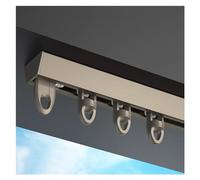 29ft V Shape Heavy Duty Aluminum Ceiling Curtain Track No Bracket Room Divider System for Sliding Curtains Perfect for 10 30 Feet Spaces (Champagne Color)