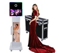 29in LCD Display Photo Booth Machine with 15.6in Mirror Touch Screen Selfie Station Shell Stand DIY Photobooth Machine with RGB Light for Parties Weddings Event (Photo Booth Machine)