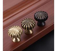 29mm Brass Furniture Handles Personality Pumpkin-Shaped Handle Gold Kitchen Cabinet Knobs Solid Wardrobe Drawer Pulls(Color C)