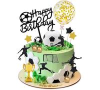 29pcs Cake Topper Soccer Ball Player Cake Decorations Figurine Birthday Cake Decoration for Men Boy Soccer Sport Theme Birthday Party Suppplies