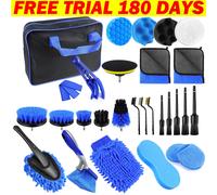 29PCS Car Detailing Brush Set Soft Brushes Interior Wheel Valet Pro Cleaning Kit