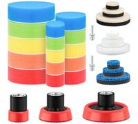 29Pcs Car Polishing Pads for Drill, Drill Buffer Polisher Attachment Kit With M14 Thread Backing Pad & Adapters for car cleaning and poilishing