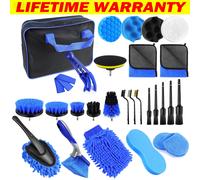29Pcs Car Wash Cleaning Wash Mitt Sponge Towels Tire Brush Detailing Care Set