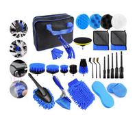 29Pcs Car Wash Kit Detailing Brush Set For Motorcycle, Bike, Car Interior & Exterior Ideal For Wheels, Dashboard, Vents Car Care G