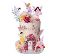 29PCS Fairy Garden Cake Toppers Mushroom House Butterfly Flowers Cake Decoration Fairy Toppers For Birthday Party Baby Shower Supplies