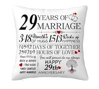 29th Anniversary Cushion Cover Gift for Him Her, 29 Years Anniversary Wedding Gifts Decorations for Couple Boyfriend Girlfriend Men Women Husband Wife, 29 Years of Marriage Pillow Case 45x45cm