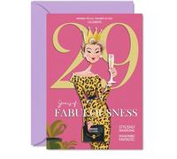 29th Birthday Cards for Women - Years Of Fabulousness - Happy Birthday Card for 29 Year Old Woman Neighbour Sister Wife Daughter, 5x7 Inch Bday Greeting Cards