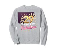 29th Birthday Gift: Fabulous Years Celebration Sweatshirt, Adult Unisex, Heather Grey, XXL