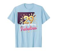 29th Birthday Gift: Fabulous Years Celebration T-Shirt, Men, Baby Blue, L