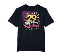 29th Birthday Gift: Fabulous Years Celebration T-Shirt, Men's Big and Tall, Black, 4X Tall