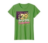 29th Birthday Gift: Fabulous Years Celebration T-Shirt, Women, Grass, XS
