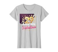 29th Birthday Gift: Fabulous Years Celebration T-Shirt, Women, Silver, 3XL
