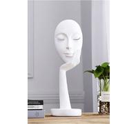 29x10cm White Abstract Resin Thinker Statue Meditation Mask Ornament | Size: 29x10 cm The hot sale White 29x10 cm
