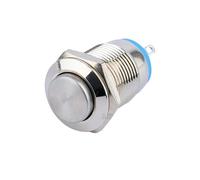 2A 250V AC Flat Head High Flush Head Momentary Self-Locking Waterproof 12mm Metal Push Button Switch With 2Pins Terminal IDGTTLDF(High head,Momentary)