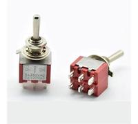 2A 250VAC / 5A 120VAC 6Pins Mini MTS ON/ON ON/OFF/ON DPDT Latching With Solder Terminal Red Toggle Switch 2Pcs(6p ON OFF ON)